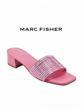 Marc Fisher Pink Embellished Slide Sandals